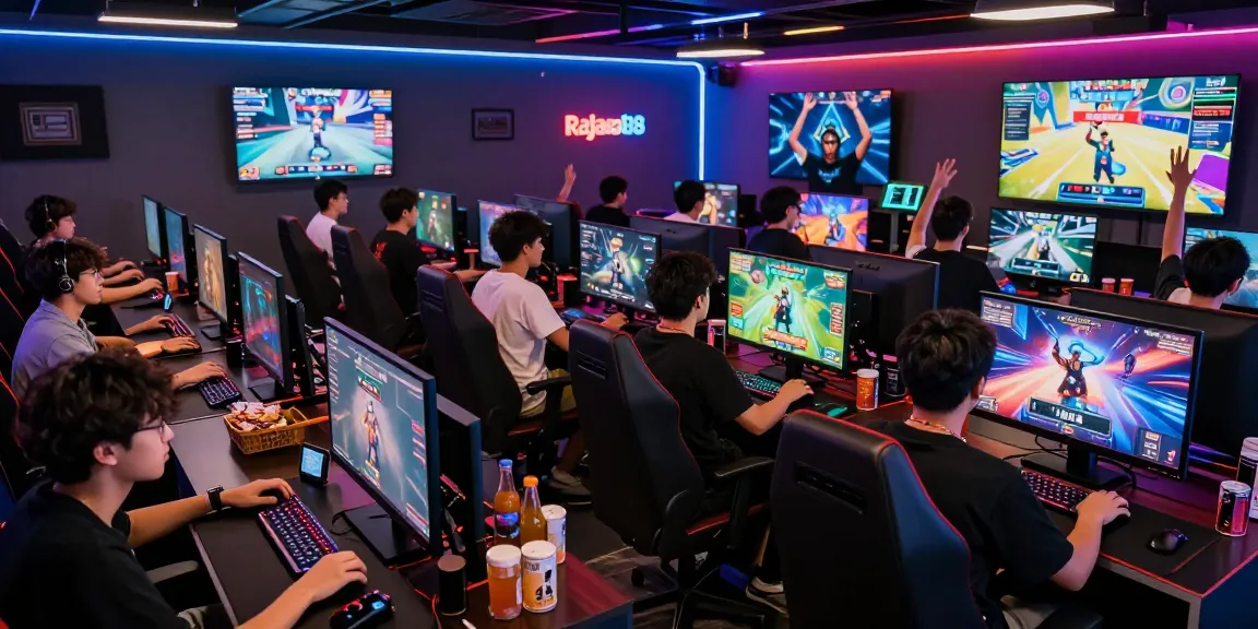 Ruang komunitas bermain game Rajaslot88 yang ramai dengan pemain aktif.