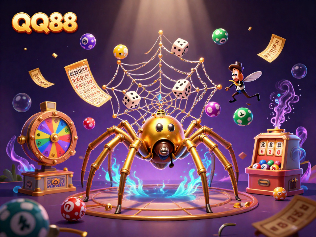 Engage with QQ88's thrilling casino games through a lively steampunk illustration!