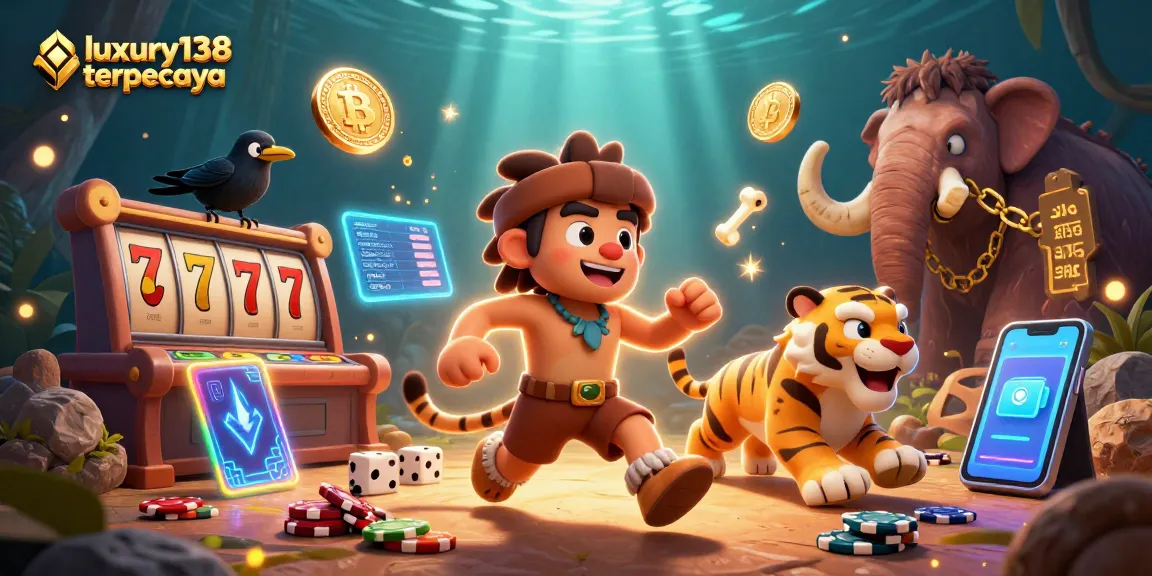 Engage in thrilling slots at luxury138 terpecaya with vibrant 3D cartoon prehistoric casino elements.