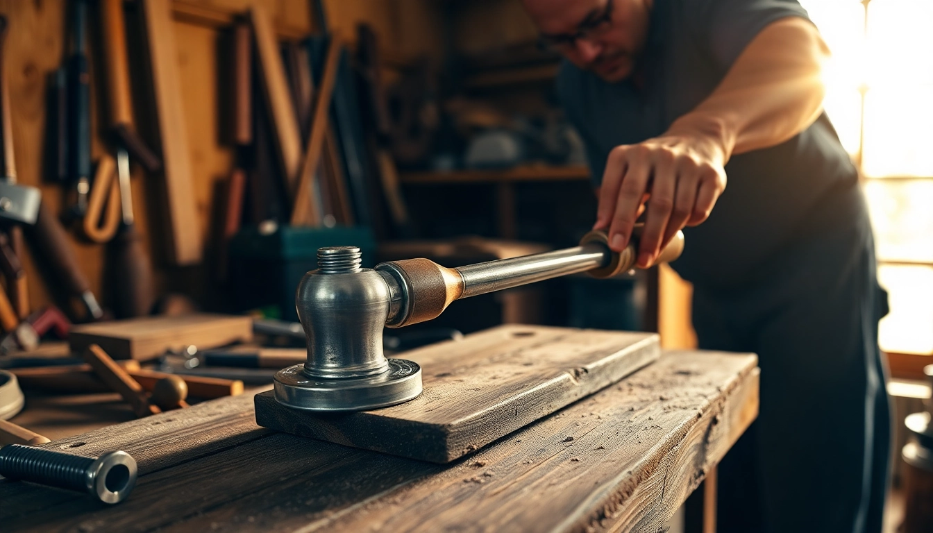 Un cacciavite a percussione in azione mentre avvita su legno, evidenziando la precisione e l'efficienza.