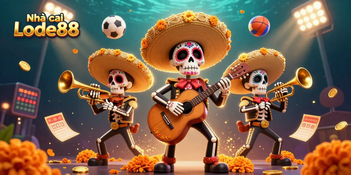 Engaging illustration showcasing Nhà cái Lode88 with vibrant characters, dynamic sports elements, and immersive casino atmosphere.