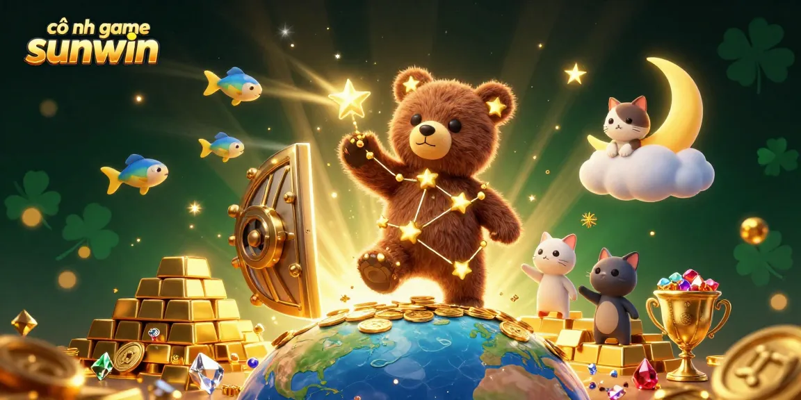 Experience the wonders of cổng game sunwin with a magical 3D Casino scene filled with treasures and whimsical characters.