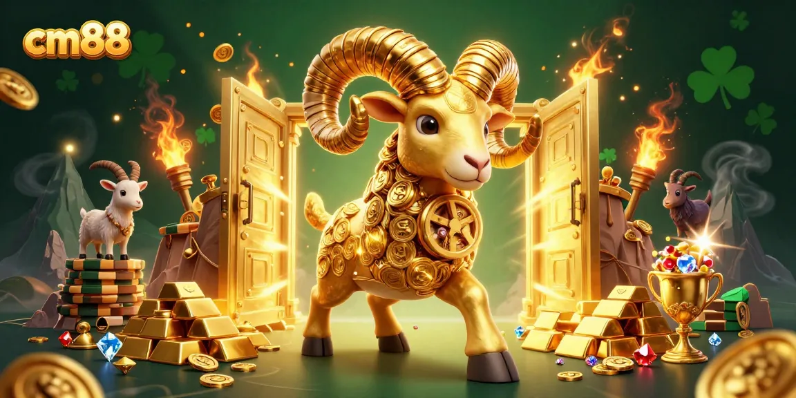 Join the excitement at cm88 with the golden ram charging through a treasure vault filled with riches.