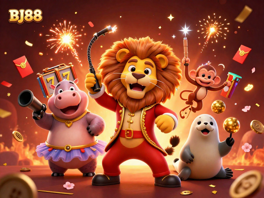 Experience thrilling games at BJ88, where excitement meets 3D slot action and circus charm.