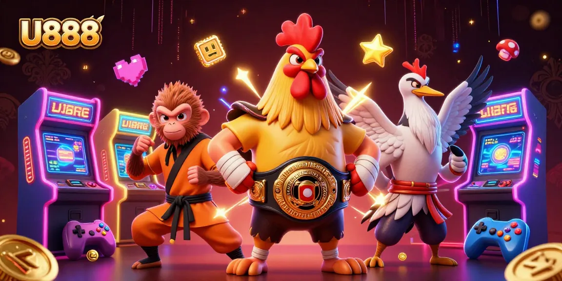 Play thrilling slots at U888 with vibrant 3D characters and dynamic gaming elements engaging players.